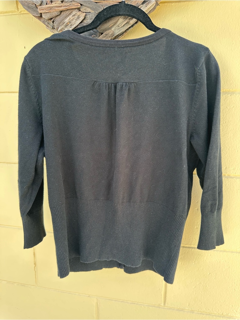 Elle Black Ruffle Front Button Cardigan - Picture 5 of 8